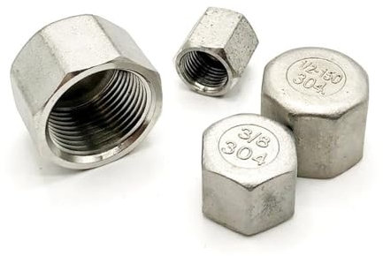 AZOOB 1pc 304 Stainless Steel Inner Silk Hexagonal Cap Pipe Fittings 1/8 1/4 1/2 3/4 Female Thread Tube Nut Hat Connector Adapter ERTEYIN(4)