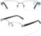 Epavouos Halbrand Metallrahmen Blaufilterbrille leicht Computer Brille ultra leicht für Männer Herren Business Geschäftsreisen Unterwegs (Graubraun, 0.00, x)
