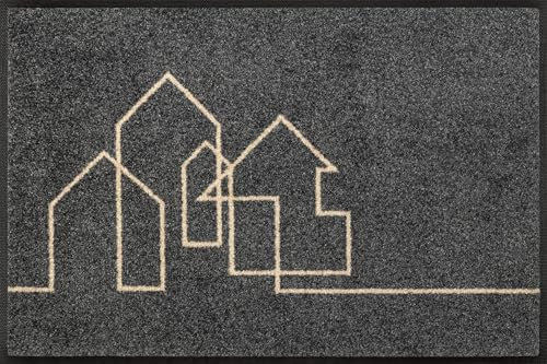 wash+dry Fußmatte, Linestreet 40x60cm, innen und außen, waschbar, Grau