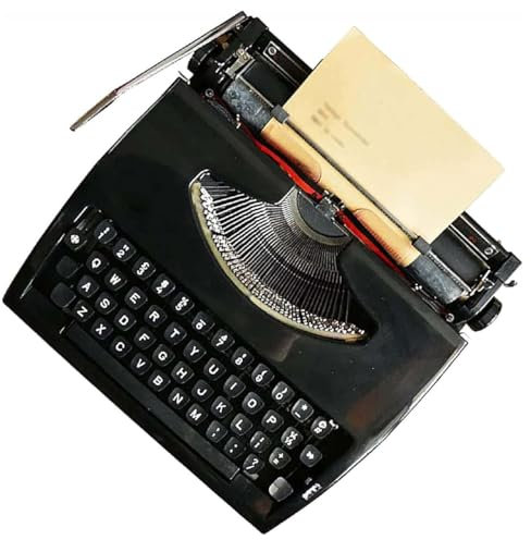 Vintage-Schreibmaschine, klassische Retro-Schreibmaschine mit Handbetrieb, mechanische englische Schreibmaschine, altmodische traditionelle tragbare Schreibmaschine mit Handbetrieb, antike Schreibmas