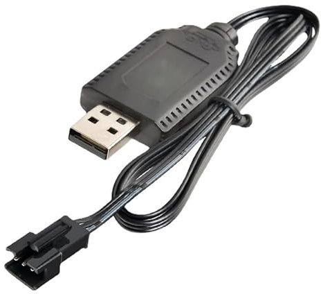 2 Pièces Câble Chargeur USB Universel pour Batteries LiPo 2S 7.4V avec Connecteur SM-3Pin, USB Chargeur Câble RC Universel, Compatible avec Voitures RC, Bateaux RC, Drones RC, Avions RC