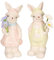 Ideen mit Herz Figure decorative coppia di coniglietti | 2 figure di coniglio con fiori decorativi | decorazione pasquale | Dolomite | altezza circa 15 cm