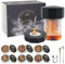 Kit fumoir à whisky électrique, USB-C, rechargeable, sans flamme, avec 6 copeaux en bois, fumoir à whisky à l'ancienne, cadeau pour hommes, pères