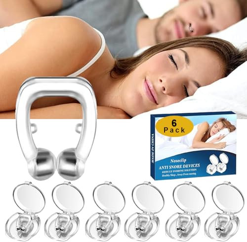 6 PCS Schnarchstopper, Anti Schnarch Nasenclip, Schnarchstopper zum besser Schlafen & Atmen, Antischnarchen Snore Stopper Möglich bessere Atmung für Ruhigen Schlaf