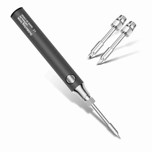Soudure sans Fil Fer USB Rechargeable, Chauffage Rapide et Contrôle de Température Stable, 3 Températures Réglables, Stylo à Soudure Bricolage Portable pour la Maison et L'usage (GREY)