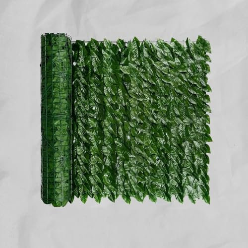 Bdit accessori Siepe Finta da Giardino con Foglie di Lauro, Frangivista per Balcone e Recinzione Esterna, 1 x 3 Metri, Include 30 Fascetti Verdi