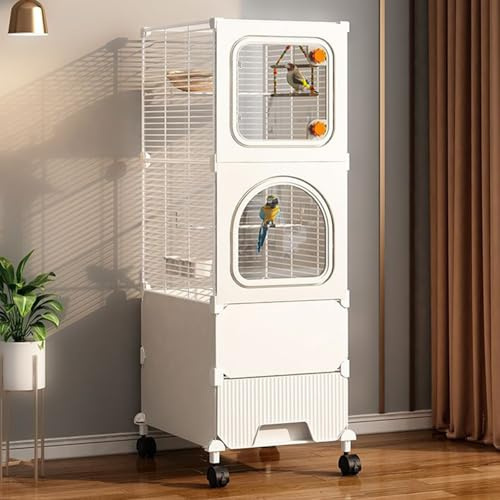 Vogelvoliere, Vogelkäfig mit Ständer, mit Trennwand Gegen Futterspritzer, for Aras, Kanarienvögel, Finken, Unzertrennliche, Tauben(Small)