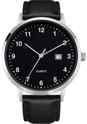 NUOVO Herrenuhr Klassisches Lederarmband Moderne Klassische Quarzuhr Leicht zu lesen Herren Business Casual Minimalistische Uhr