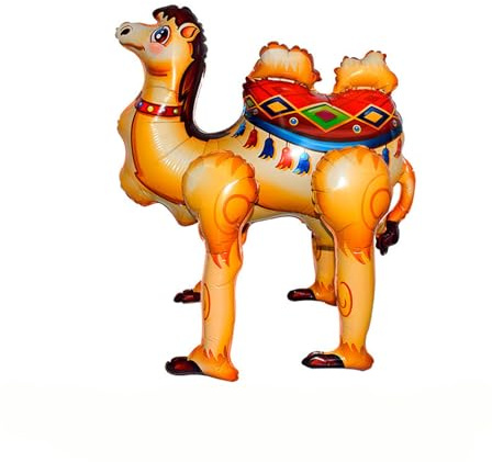 Fesnova Braun Camel Folienballon, 3D Stehen Kamel Luftballon für Geburtstagsdekorationen, Tierthemenpartys, Kinder Tierpartyballon, 50X63cm