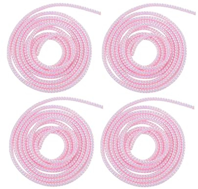 4Pcs Spiral Cable Protector, 1.5m (4.92ft), Pink