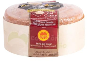 Torta del Casar D.O.P. Flor de la Dehesa 350 g – Queso Extremeño de Oveja – Leche Cruda y Cuajo Vegetal – Textura Cremosa – Mejor Queso de España