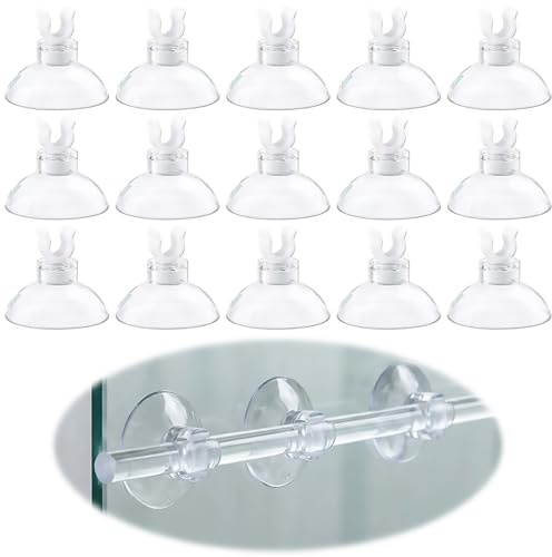 50 Stück Saugnapf Clips,Mini Saugnäpfe Aquarium,Saugnapf Aquarium,Schlauchhalter,Aquariumzubehör Transparent Klein Saugknöpfe mit Klammern Halter,Schlauchhalterung für 4-6mm Aquarien Luftschlauch