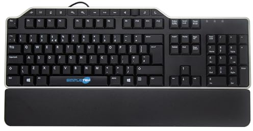 SIMPLETEK - USB Multimedia Keyboard - QWERTY UK Layout (English) - Volume Keys and Shortcut Keys - 2-Port USB Hub - Model KB522