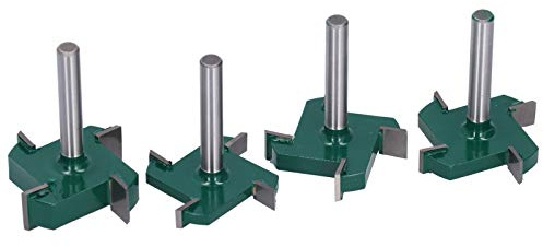 Cocoarm 4 Piece Router Bit Set 1 4 Shank T Slot Slotting Router Bit YG6 Alloy and 45 Carbon Steel Four Cutter for Wood Grooving Trimming CNC Routers
