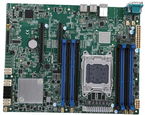 Vvikizy Placa Base para Servidor, LGA 2011 con DDR3 8 Ranuras 128GB, III, PCIe 3.0 X16, para E5-2600 V2