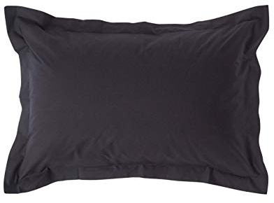 HOMESCAPES Black Pure Egyptian Cotton Oxford Pillowcase Standard Size 200 TC 400 Thread Count Percale Equivalent Pillow Case