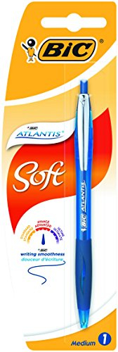 BIC Druckkugelschreiber Atlantis Soft (0.32 mm, Blister à 1 Stück) blau