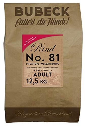 Bubeck | Hunde Trockenfutter Verschiedene Sorten | mit Lamm, Wild, Rind, Truthahn und Ente gebackenes Hundefutter | hohe Akzeptanz bei Allen Rassen (Rindfleisch, 12,5 Kg)
