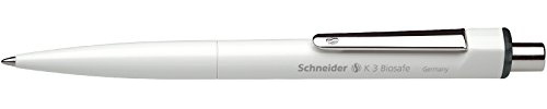 Schneider Schreibgeräte Druckkugelschreiber K 3 Biosafe, M, schwarz, Farbe des Schaftes: weiß