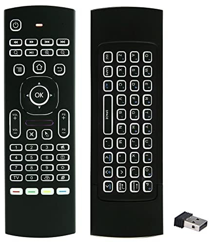 Télécommande ProChosen 2,4G avec Souris gyroscopique, Clavier sans Fil et Apprentissage Infrarouge pour Kodi sur Android TV Box PC HTPC Windows Mac OS Linux