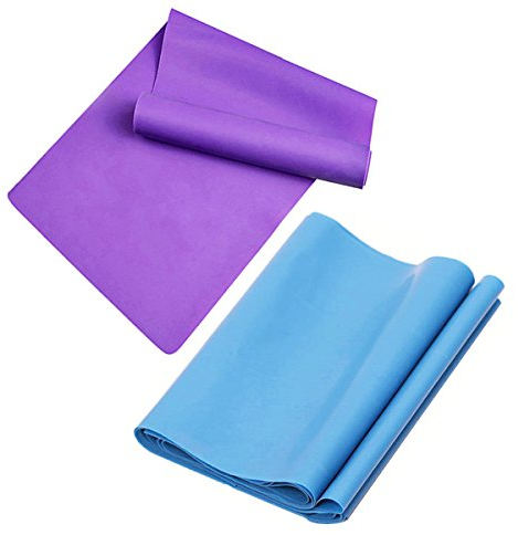 AlleTechPlus Widerstand Stretch-Band 6.6 ft. 2 Pack Lange Elastic Flach Bands, latexfrei, Home Gym Fitness Equipment für Physiotherapie, Pilates, Yoga, Stärke Training Workout