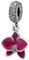 925er Sterlingsilber Orchideen-Charm für Pandora-Armband - Blumen, Herz, Liebe - Jahrestag, Weihnachten (Fuchsia)