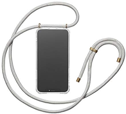 KNOK Premium Handykette für Apple iPhone 8/iPhone 7/iPhone SE (2020) | Silikonhülle mit fest verbundener Kordel zum Umhängen, transparent, stoßfest, ideal für Festival, Konzert oder Alltag, robust