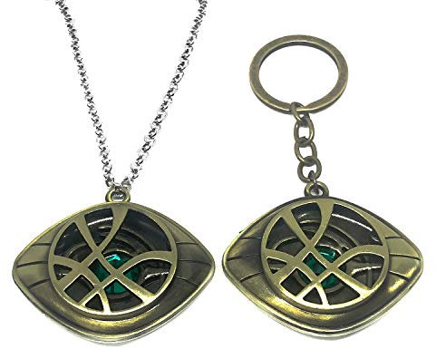 YouU 2 Stück Doktor Magische Halskette Kostüm Anhänger Strange Schlüsselanhänger Geschenke für Fans