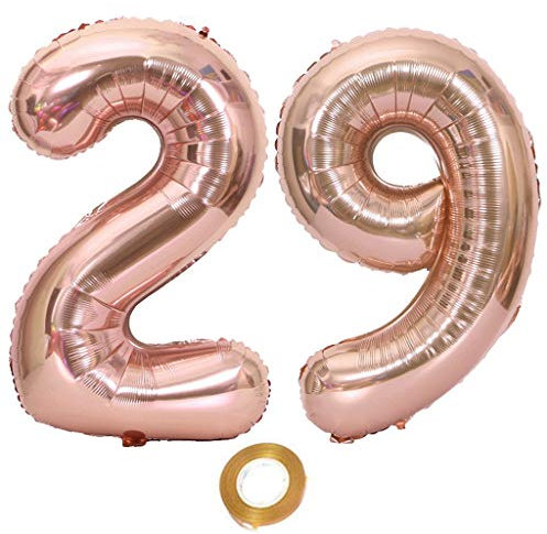 Luftballons Zahl 29 rosegold Nummer 29 Luftballon 29 Rosegold Folienballon 29. Geburtstag deko frauen, 32 Zoll Große Ballon Zahl 29 Riese Heliumfolie 29 jahre Geburtstag deko frau Mädchen