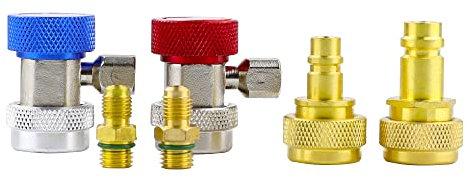 Wisepick Adjustable R134a & R1234yf AC Manual Quick Coupler Adapter Air Conditioner Refrigeration Freon Manifold Gauge Hose Connector