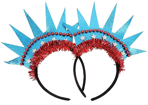 Amosfun 2 Stücke Stirnband Krone Freiheitsstatue Haarbänder Headwear Kopfbedeckung Kostüm Zubehör für Amerikanische Unabhängigkeitstag Halloween Weihnachtsfeier Geburtstag Cosplay