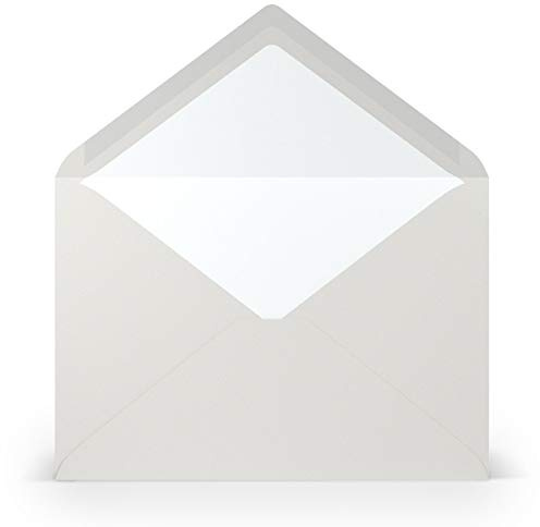 PAPERADO 50 Briefumschläge DIN C5 Eisgrau gerippt Hell-Grau - 100 g/m² Kuvert Ohne Fenster 15,7 x 22,5 cm - Umschläge mit Nassklebung spitzer Klappe