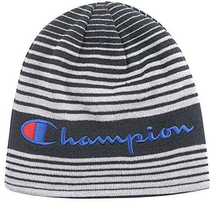 Champion Unisex-Erwachsene Reversible Beanie Winter-Hut, schwarz, Einheitsgröße