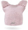 Neverless® Damen Strickmütze Katze Katzenohren Winter-Mütze Grobstrickmuster Strick-Beanie rosa
