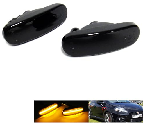 RZG 2x Seitenblinker schwarz LED Blinker für Grande Punto Fiorino Idea Linea Multipla Punto Evo Panda Qubo Nemo