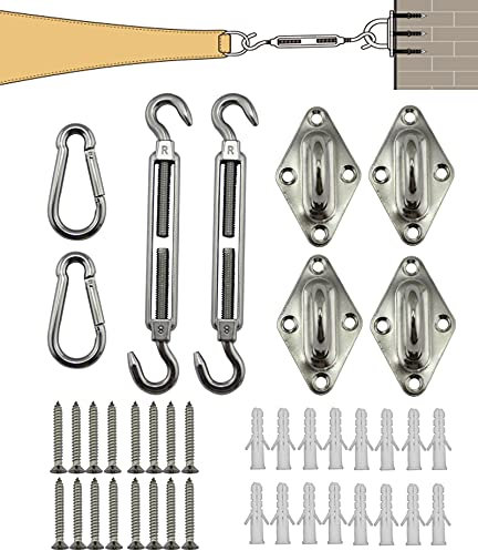 AMDXD Lot de 40 crochets de fixation pour voile d'ombrage en acier inoxydable 316 - M5 - Crochets de plafond - Fauteuil suspendu pour triangle, voile d'ombrage, brise-vue, treillis, bannières
