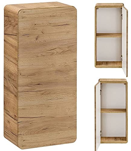 Lomadox Badmöbel Hängeschrank Wandschrank Wotan Eiche Nb. Nb., 1-türig, B/H/T ca. 35/75/22 cm