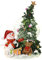 glitzernde Schneekugel weihnachtliche Schüttelkugel Weihnachtsmann/Schneemann mit geschmücktem Weihnachtsbaum Ø65mm H.: 13cm (Schneemann)