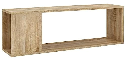 vidaXL TV Schrank mit 2 Ablagen Lowboard TV Möbel Tisch Board Sideboard Fernsehtisch Fernsehschrank HiFi-Schrank Sonoma-Eiche 100x24x32cm Holzwerkstoff