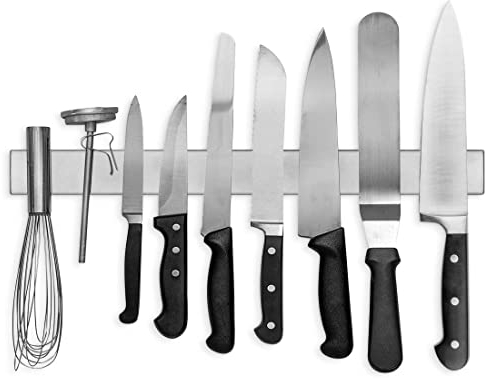 Barra magnetica per coltelli, in acciaio inox, 45,7 cm, utilizzabile come porta coltelli, barra per coltelli, porta utensili da cucina e porta attrezzi Modern Innovations