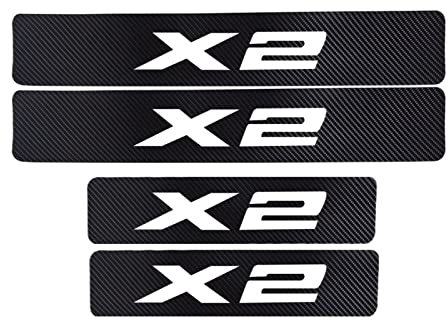 4 Pcs Car Door Sill Protector for B-MW X2, Carbon Fiber Stickers Door Threshold Scuff Plate Auto Anti Scratch Door Entry Guard Protection Accessories