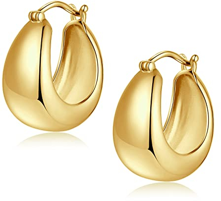 Creolen Gold Damen Ohrringe Creolen Gold Groß Vergoldet Ohrringe Creole Goldene Kreolen