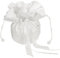 Brauttaschen Satin Braut Brautjungfer Taschen Hochzeit Dolly Bag Brautjungfer für Hochzeitstag Strass Perle verziert Handtasche für Braut Geldbörse 1. Heilige Kommunion Taschen (weiß)