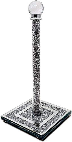 Sparkle Ornament Bling Crushed Diamond Gift|diamante tea coffee sugar canisters biscuit kitchen roll holder salt & pepper tray jars organizer set |Gift Home Decoration Silver kitchen roll holder