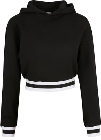 Urban Classics Damen Ladies Short College Hoody Sweatshirt, Schwarz, 4XL EU