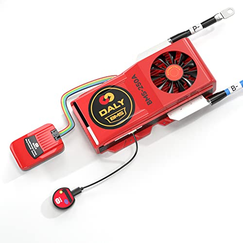 DALY BMS Parallelmodul 1 A mit Smart BMS LiFePo4 8S 24 V 250 A Lüfter und CAN-Port, Smart BMS Bluetooth-Dongle für bewertete 3,2 V Lithium-Batteriepacks, Wechselrichter, USV und Heimspeichersystem