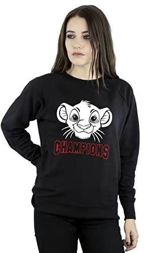 Disney Women's The Lion King Simba Face Champion Sweatshirt Black Medium