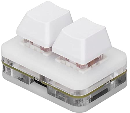 OSU Hot Swap 2 Tasten Spieletastaturen, Mini USB mechanische Tastatur mit Rotem Schalter, Programmierbare Gaming PC Tastaturen, für Rhythm Spiele, Kopier und Einfügefunktion (Weiß)