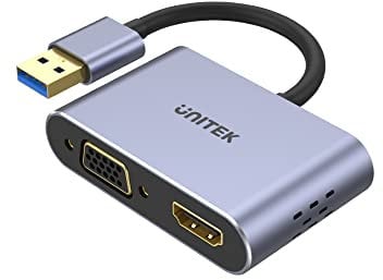 Unitek Adaptador USB-A - HDMI y VGA Full HD M/F