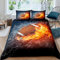 XPINGO Kinder Bettwäsche Fußball 135x200 cm 2teilig Jungen und Mädchen 100% Mikrofaser Sommer Weiche Winter Warm Bettbezüge 3D Wasserfeuer Fußball Bettbezug mit Kissenbezüge 80x80 cm